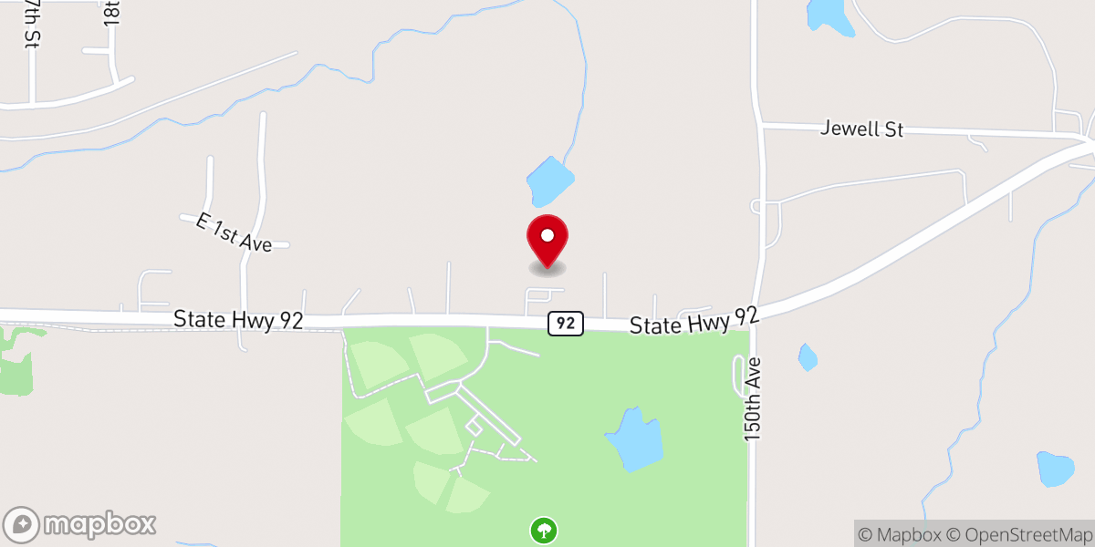 Map showing location of Mount Calvary Lutheran Church