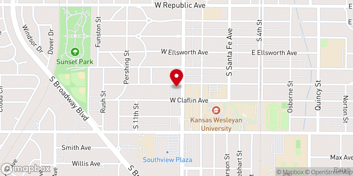 Map showing location of Catholic Charities of Northern Kansas