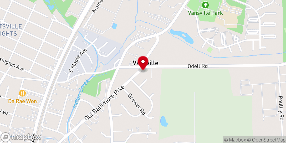Map showing location of Queen's Chapel UMC