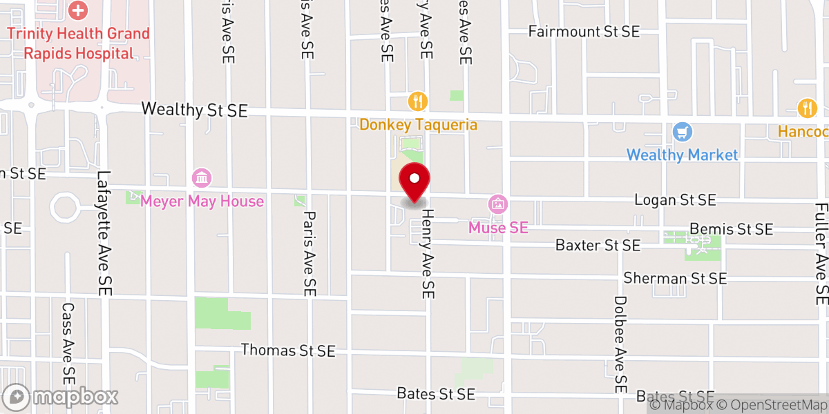 Map showing location of Messiah Baptist Church of Grand Rapids