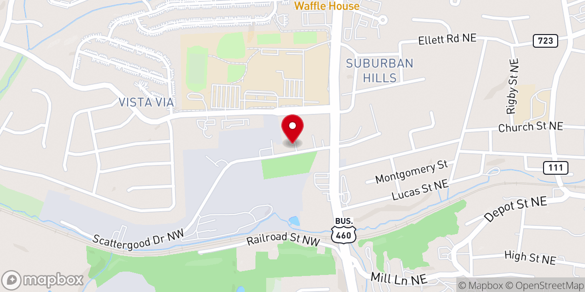 Map showing location of Scattergood Church