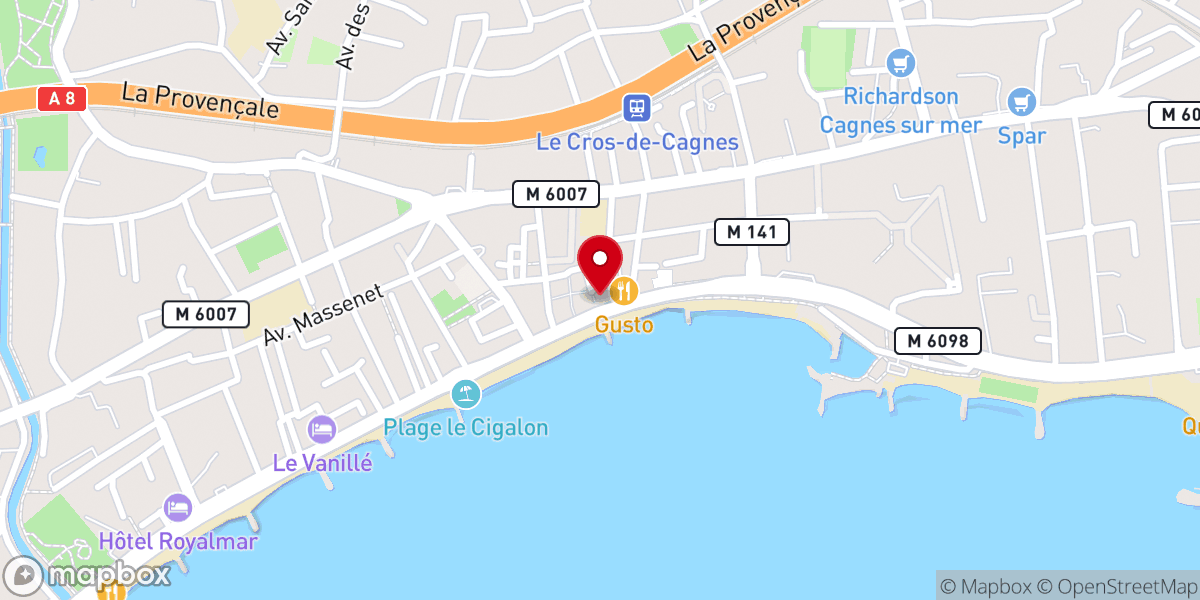 Map showing location of Chapelle Saint-Pierre - Cros de Cagnes-sur-Mer