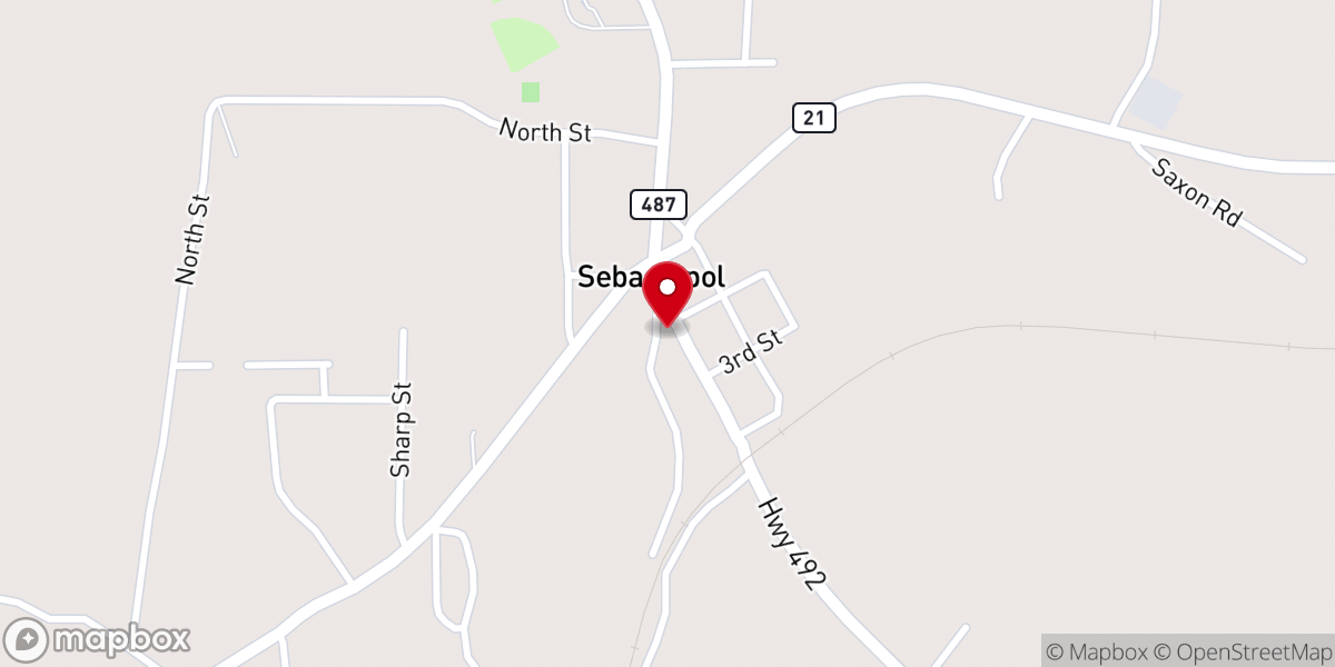 Map showing location of Sebastopol United Methodist