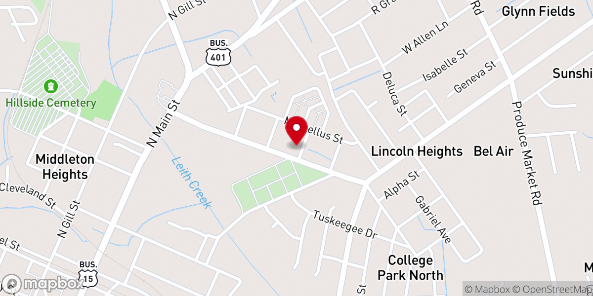 Map showing location of Westminister Presbyterian Church