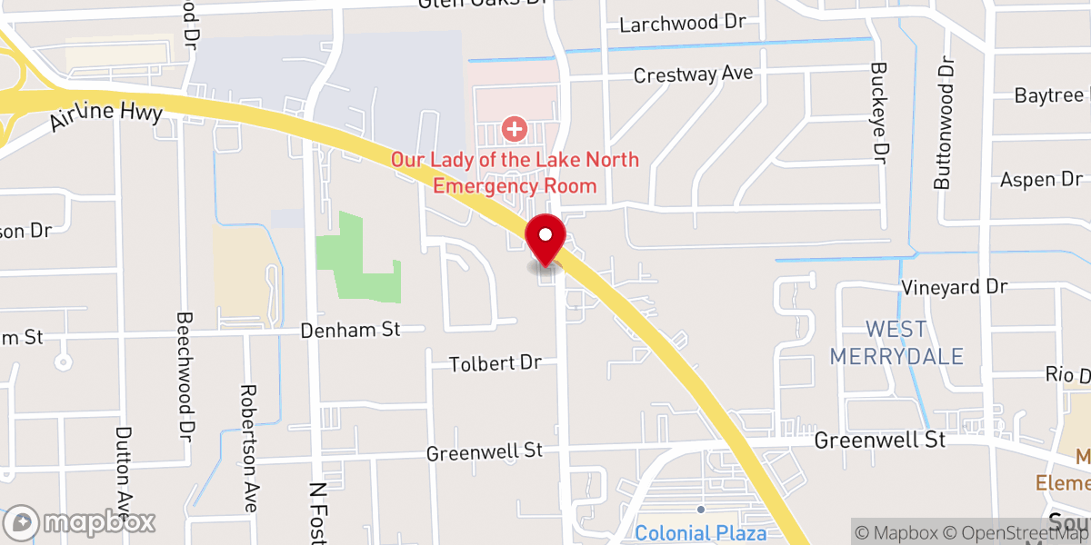 Map showing location of Church's Texas Chicken