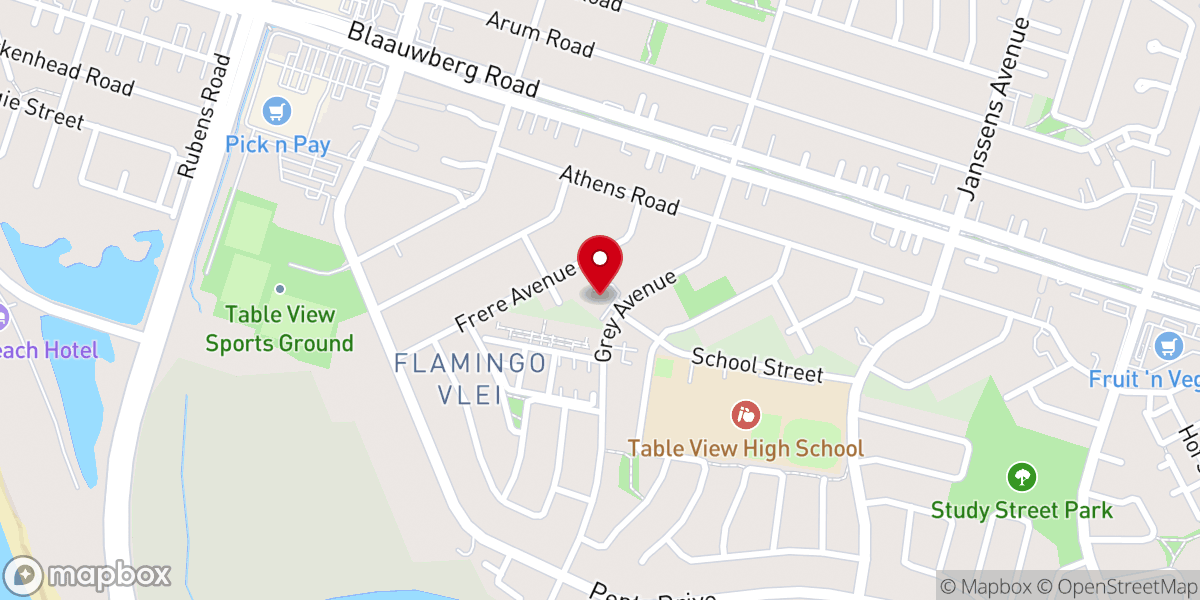 Map showing location of Nederduitse Gereformeerde Kerk - Tableview