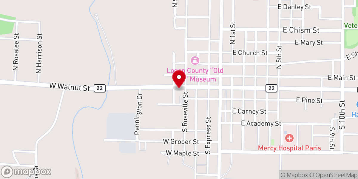 Map showing location of St. Joseph Catholic Church