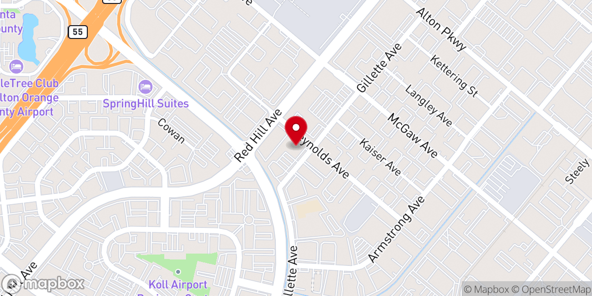 Map showing location of Hillsong Church Orange County