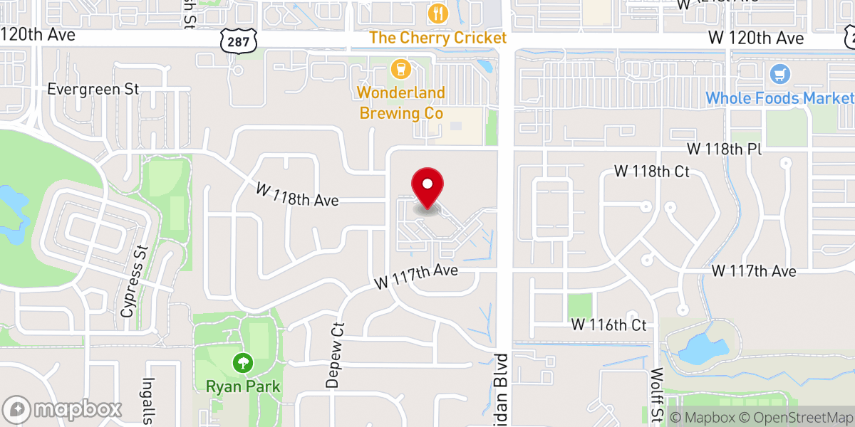 Map showing location of Victory Church Castle Rock
