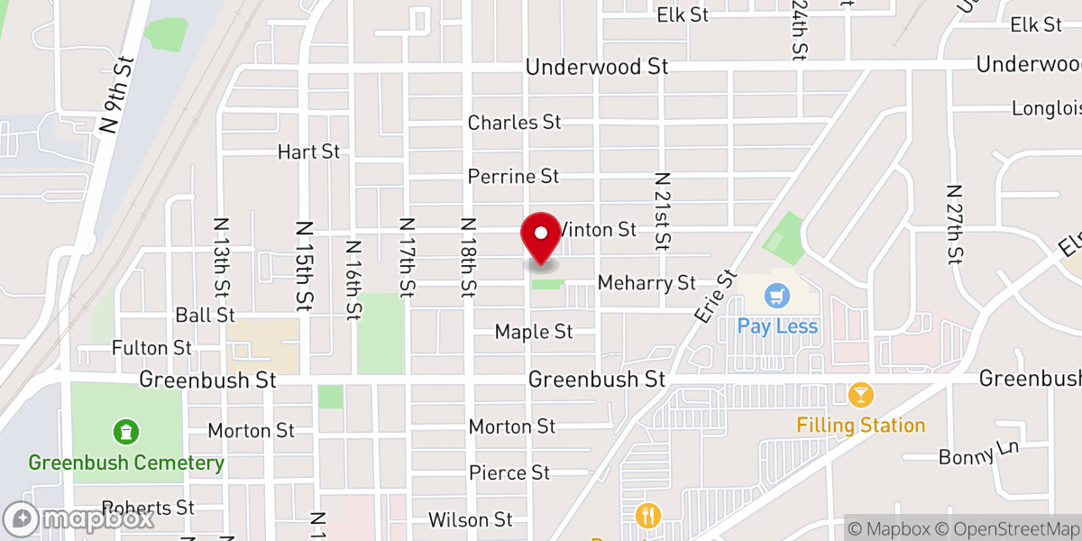 Map showing location of Saint Lawrence Catholic Church