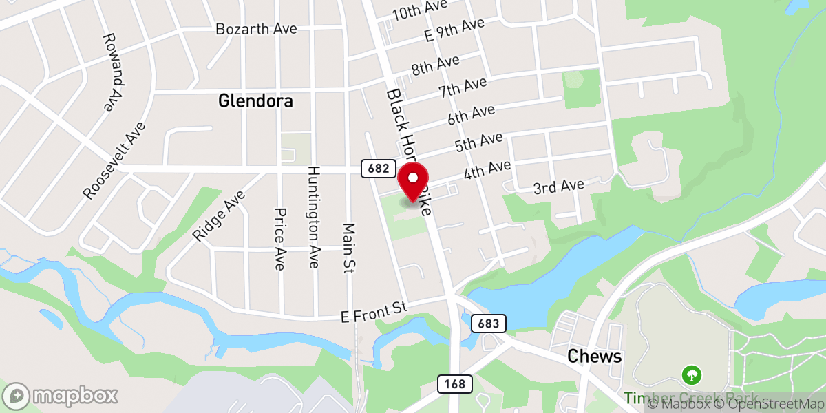 Map showing location of Chews United Methodist Church
