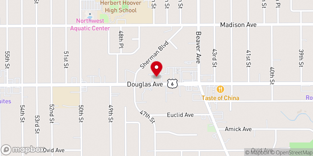 Map showing location of Douglas Ave Presbyterian Church