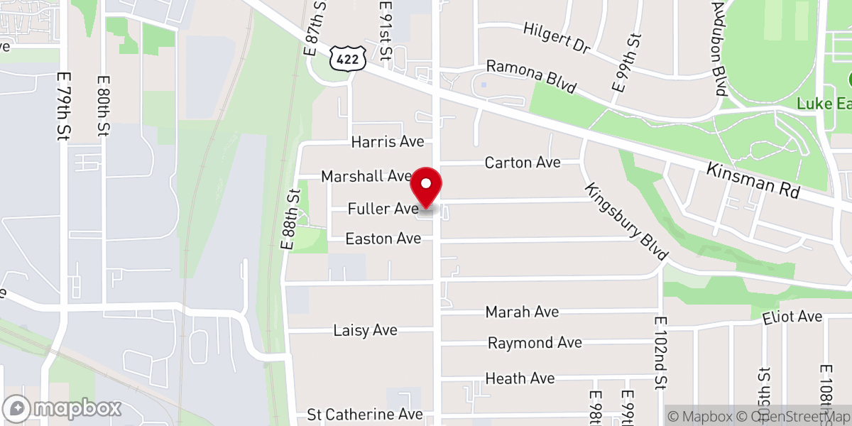 Map showing location of The Love Center Interdenominational Church