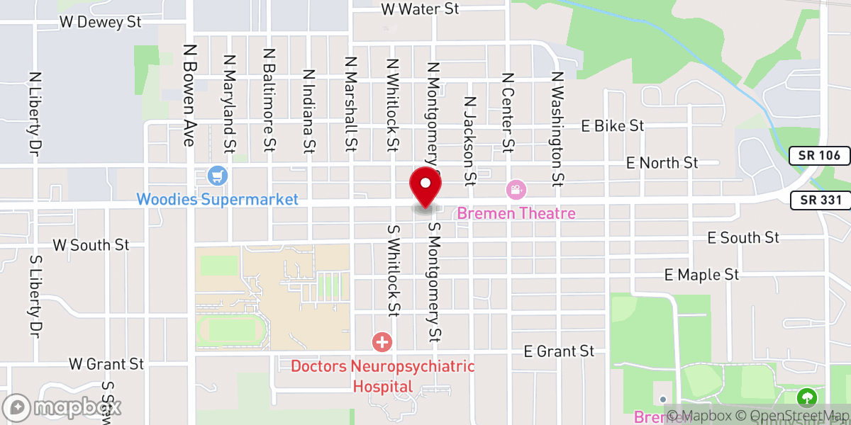 Map showing location of Bremen United Methodist Church