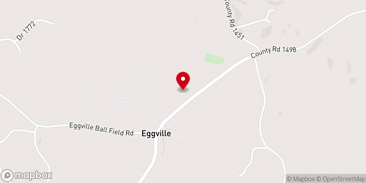 Map showing location of Eggville Church