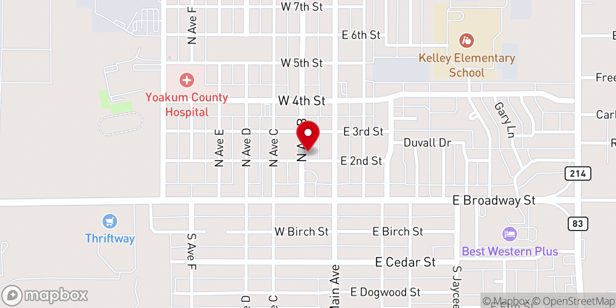 Map showing location of Church of the Nazarene