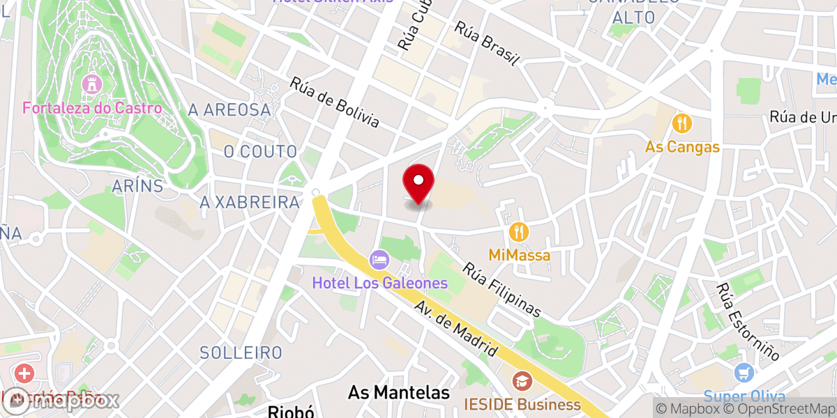 Map showing location of Manos Unidas