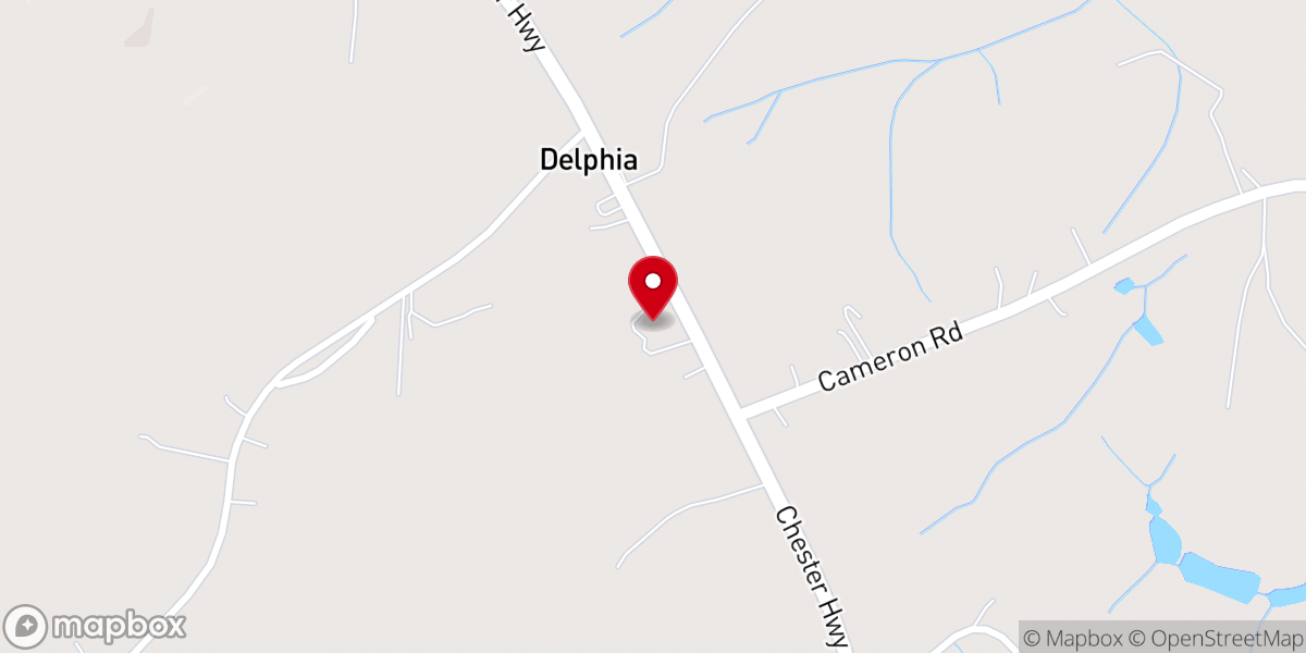 Map showing location of Philadelphia United Methodist Church