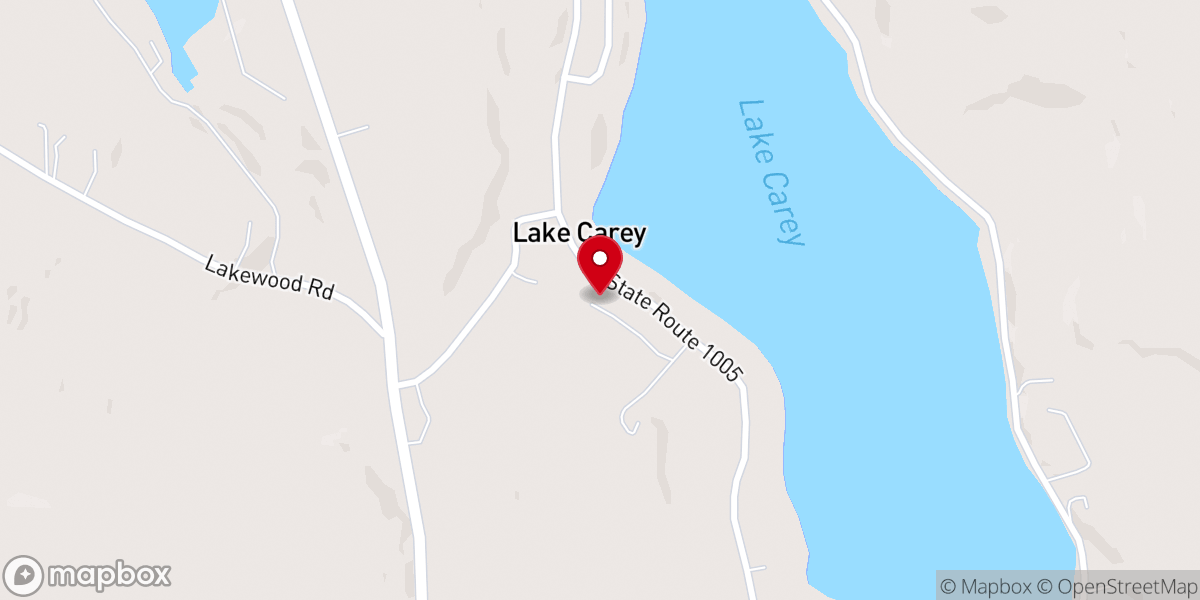 Map showing location of Lake Carey Chapel