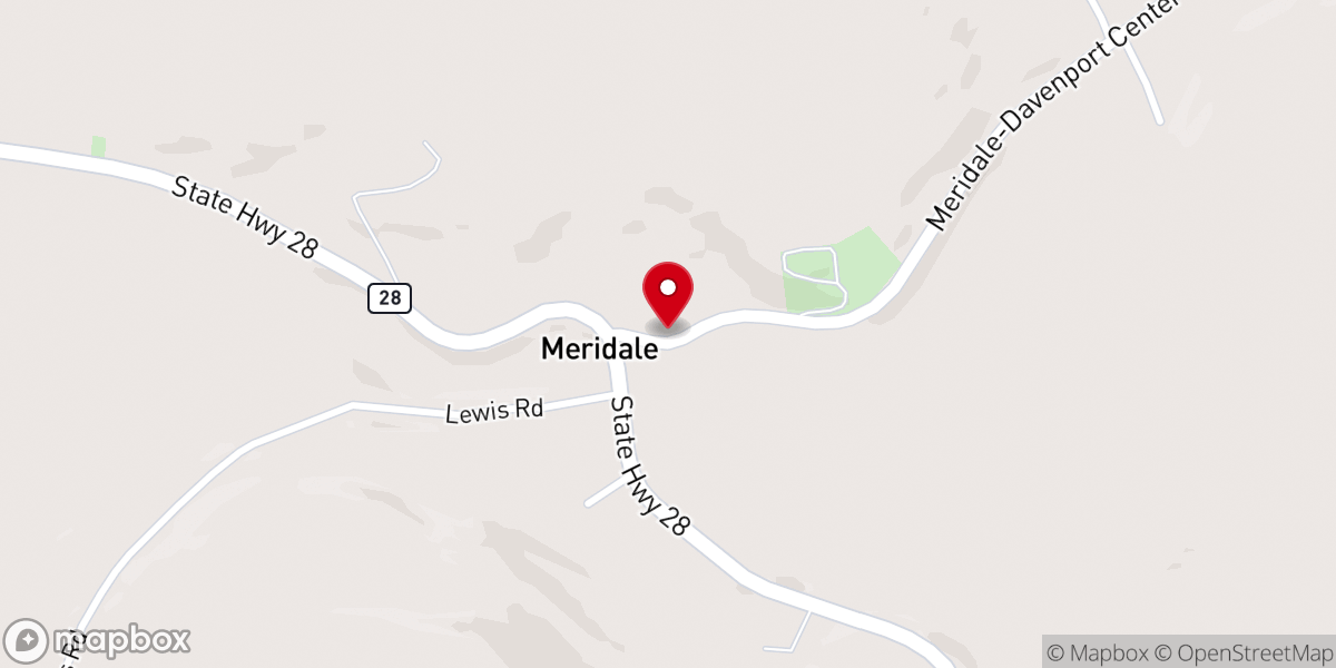 Map showing location of Meridale Community Church