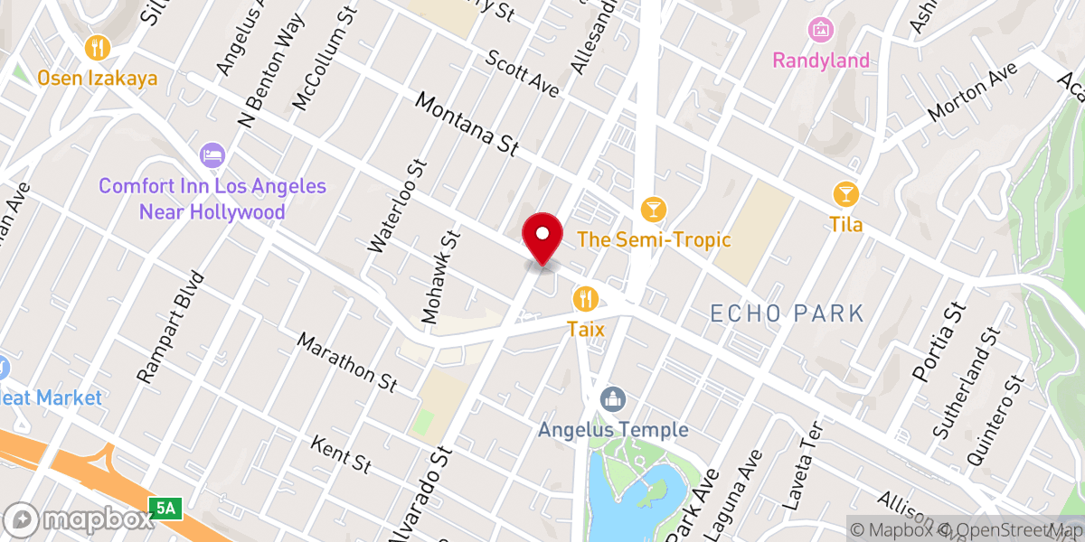 Map showing location of Echo Park United Methodist Church