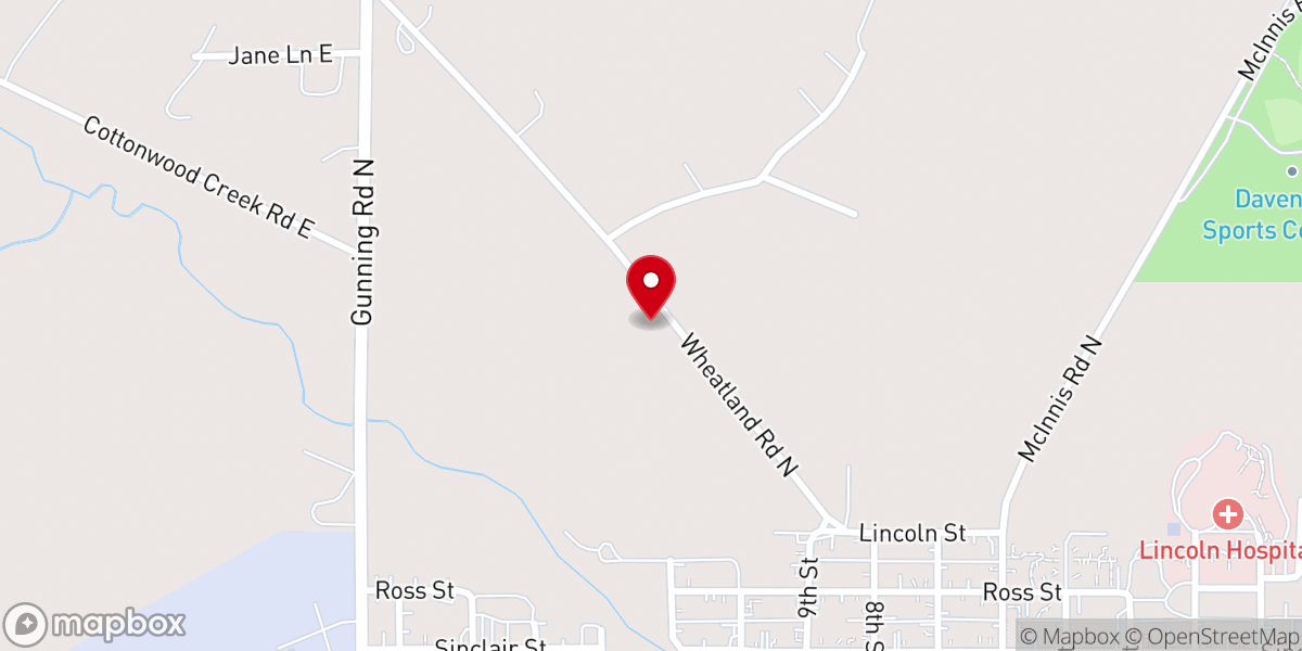 Map showing location of Davenport Baptist Church