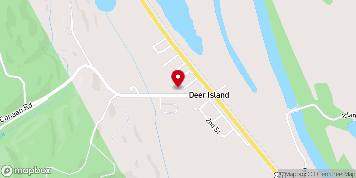 Map showing location of Deer Island Community Church