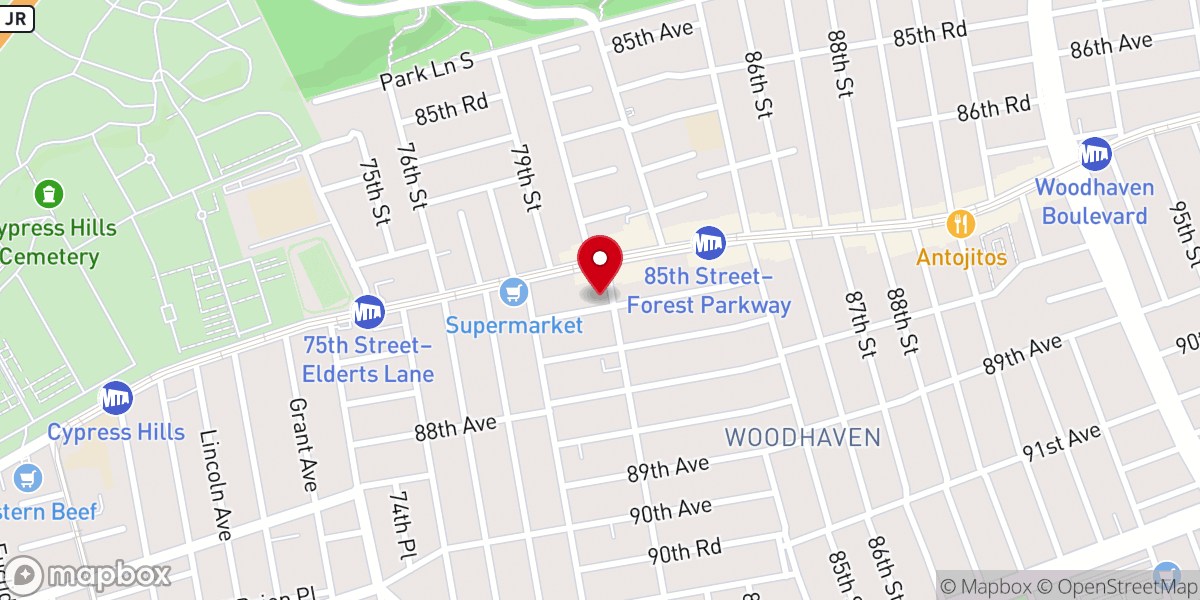 Map showing location of All Nations Baptist Church
