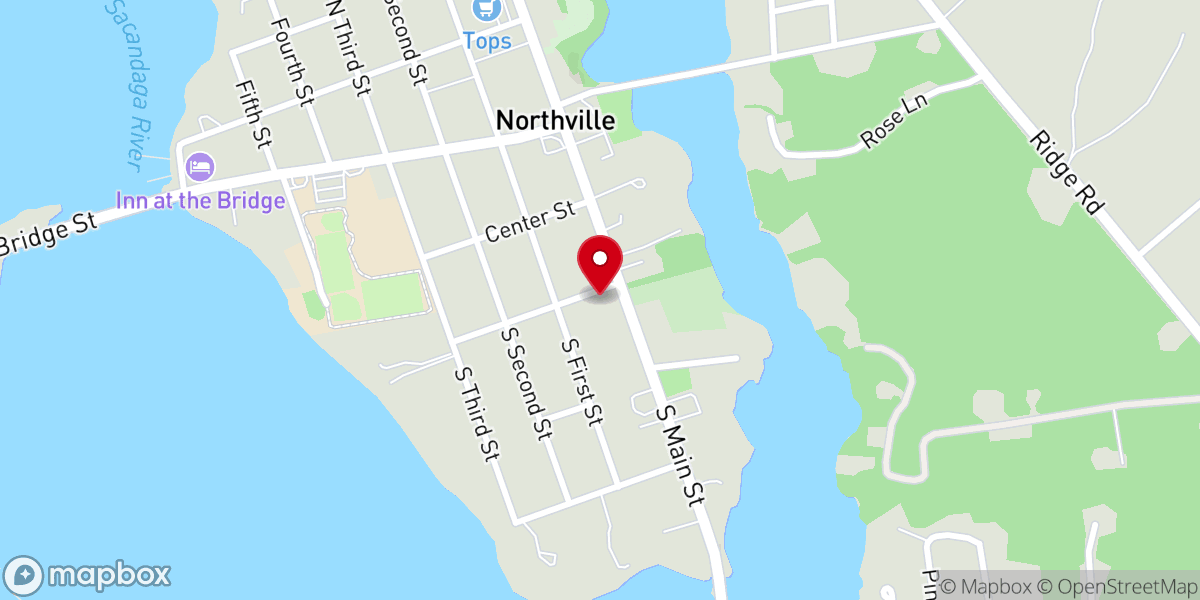 Map showing location of First United Methodist Church of Northville