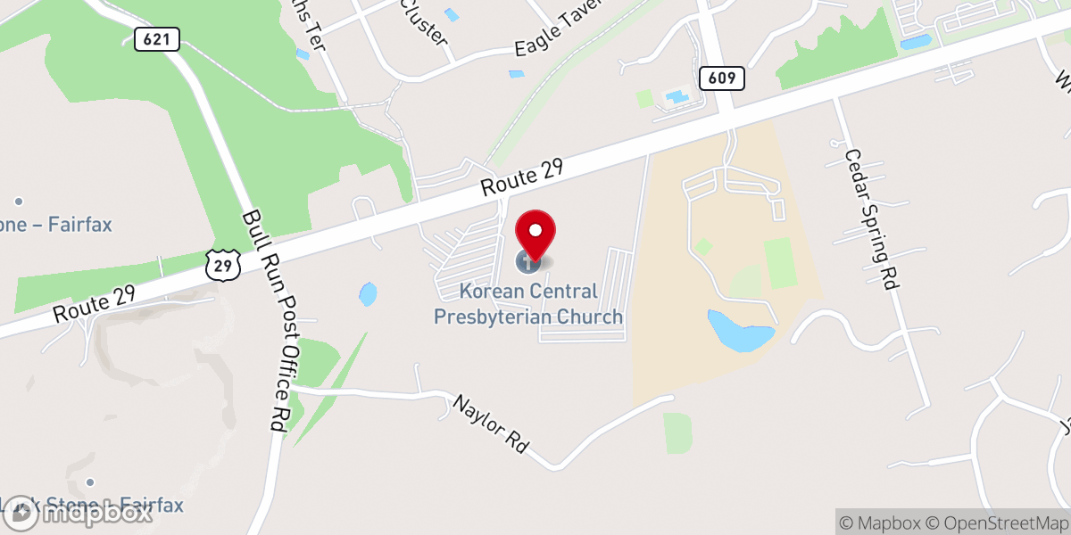 Map showing location of Korean Central Presbyterian Church