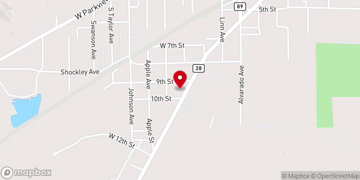 Map showing location of First Christian Church