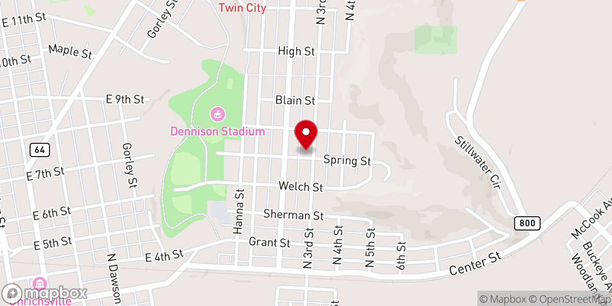 Map showing location of Dennison Church of God