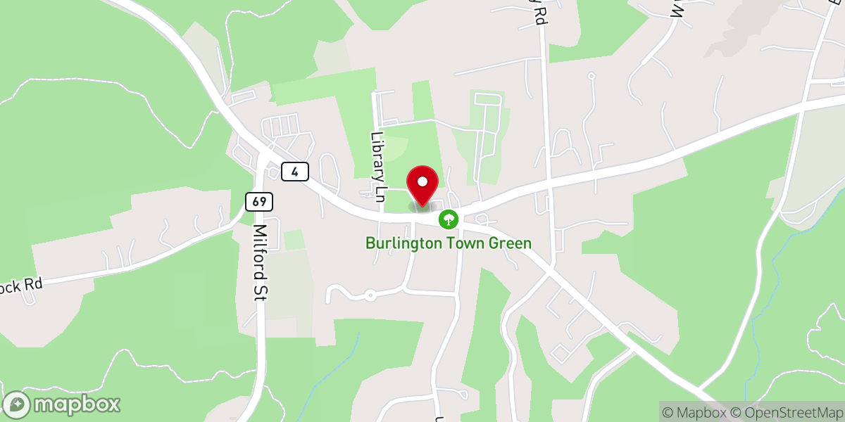 Map showing location of Congregational Church of Burlington