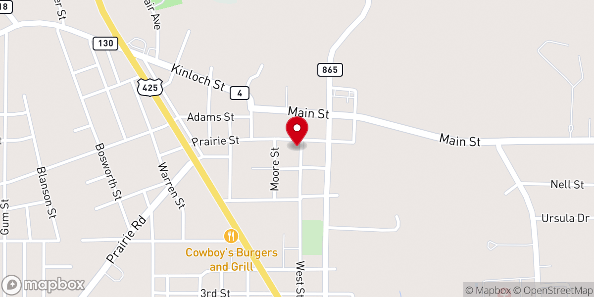 Map showing location of First Methodist Church of Winnsboro, LA