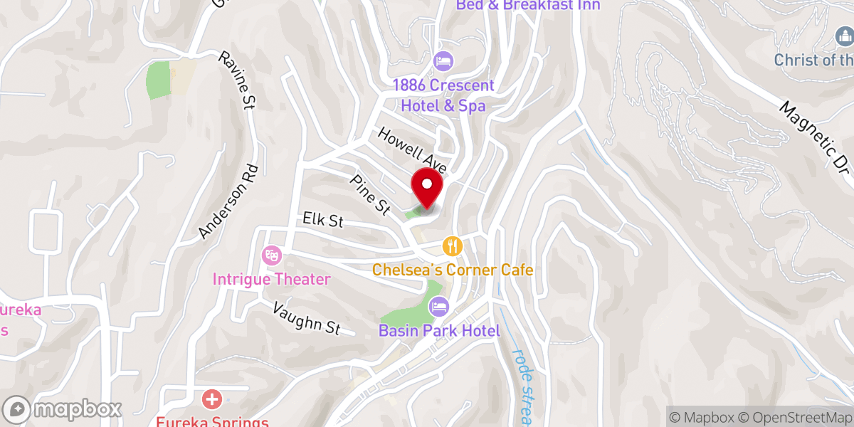 Map showing location of Rogue's Manor