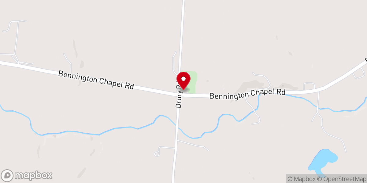Map showing location of Bennington Chapel