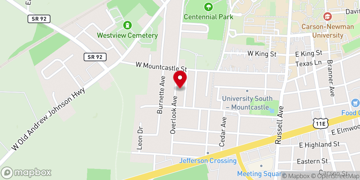 Map showing location of Emmanuel Baptist Church