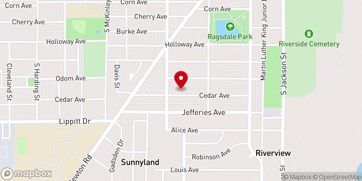 Map showing location of New Jerusalem Baptist Church