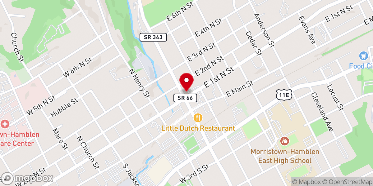 Map showing location of Chestnut Grove United Methodist Church