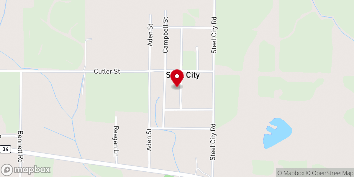 Map showing location of Steel City Missionary Baptist Church