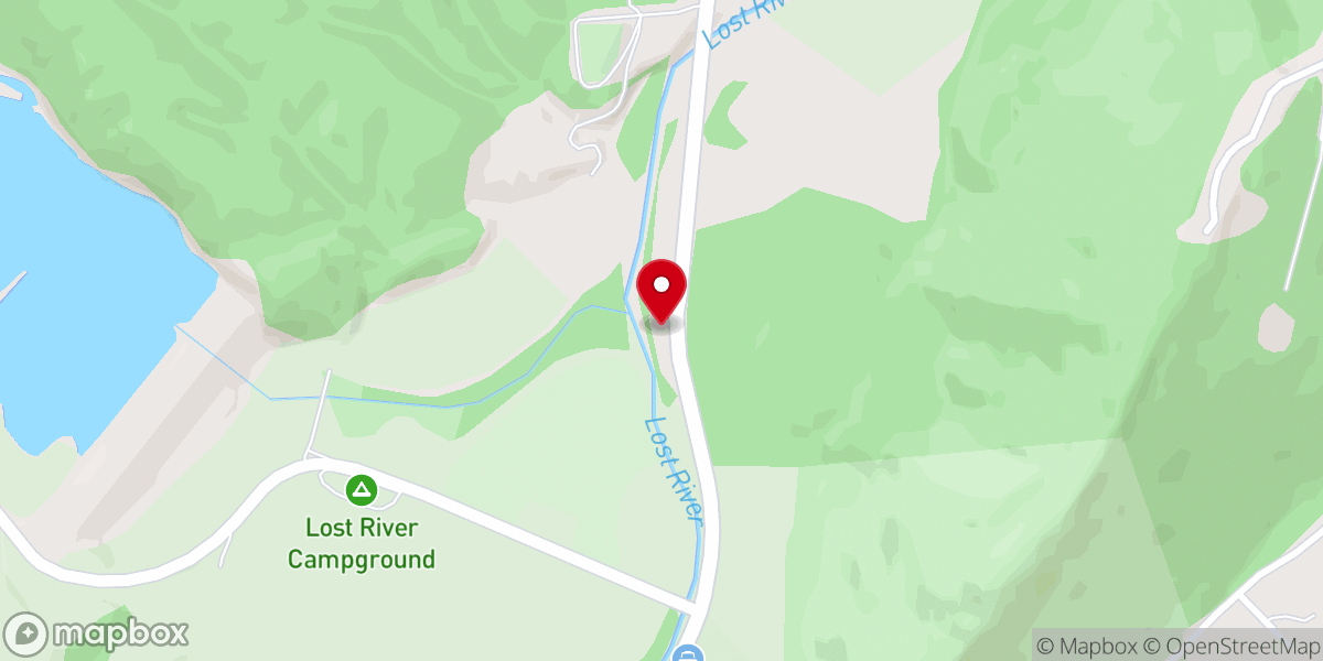 Map showing location of Lost River Baptist Church