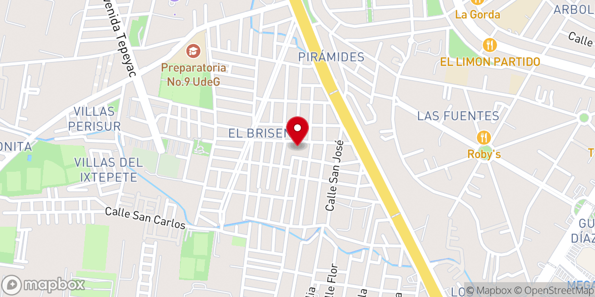 Map showing location of Parroquia Nuestra Señora de Guadalupe Madre de los Mexicanos