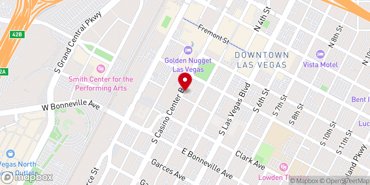 Map showing location of Lucky Little Wedding Chapel