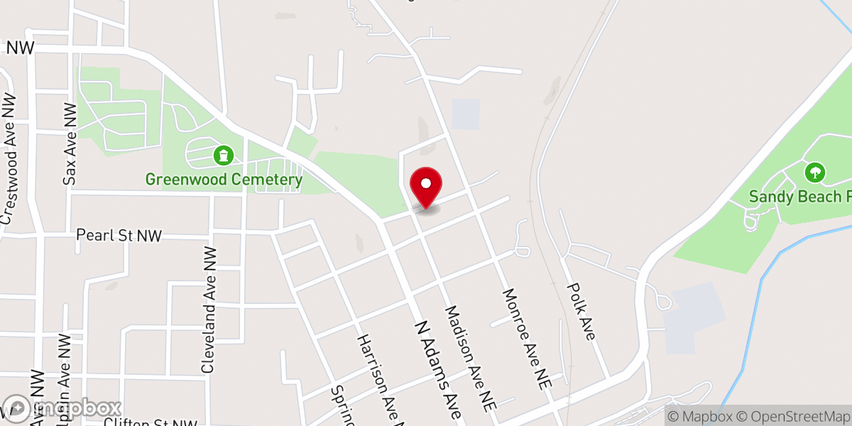 Map showing location of New Bethel African Methodist Episocpal Church