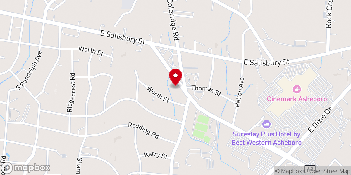Map showing location of LIFEchurch Asheboro