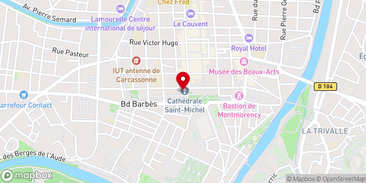 Map showing location of Cathédrale Saint-Michel