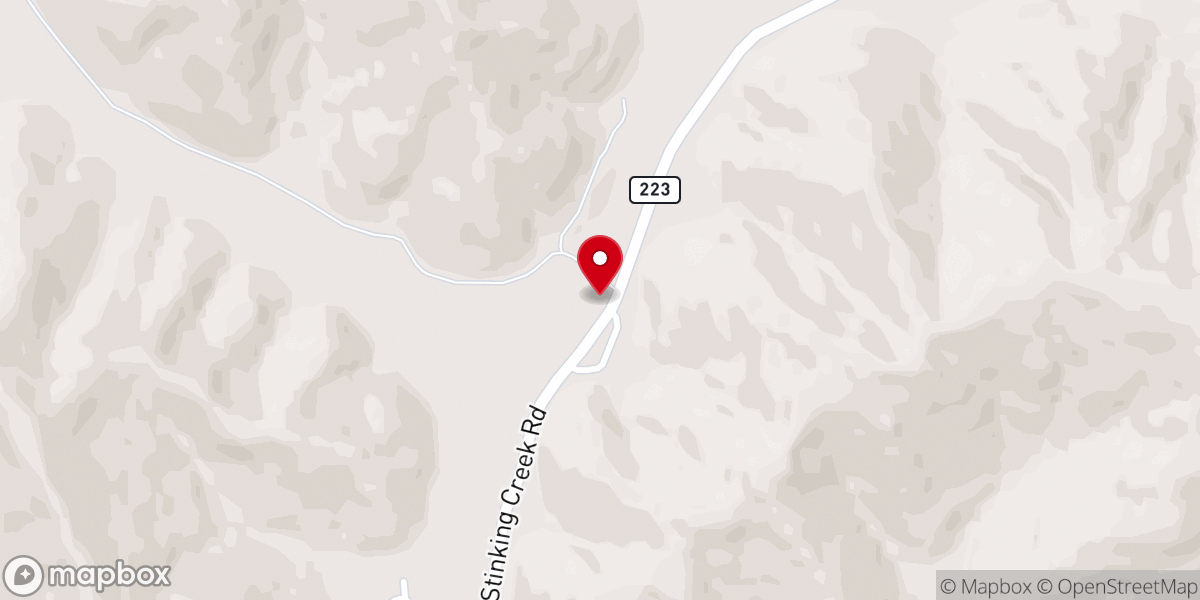Map showing location of Cole Branch Church