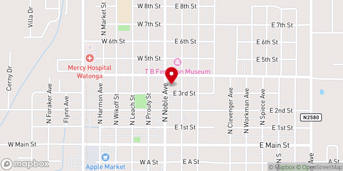 Map showing location of Christian Church