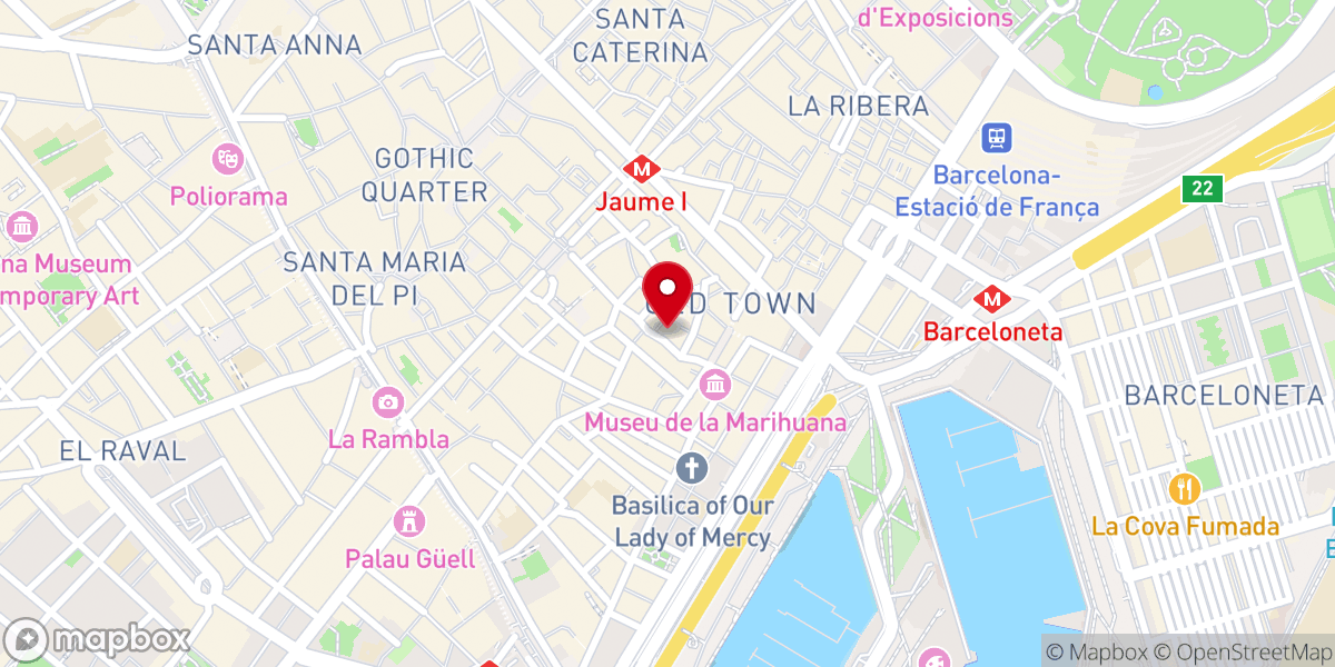 Map showing location of MUHBA Porta de Mar