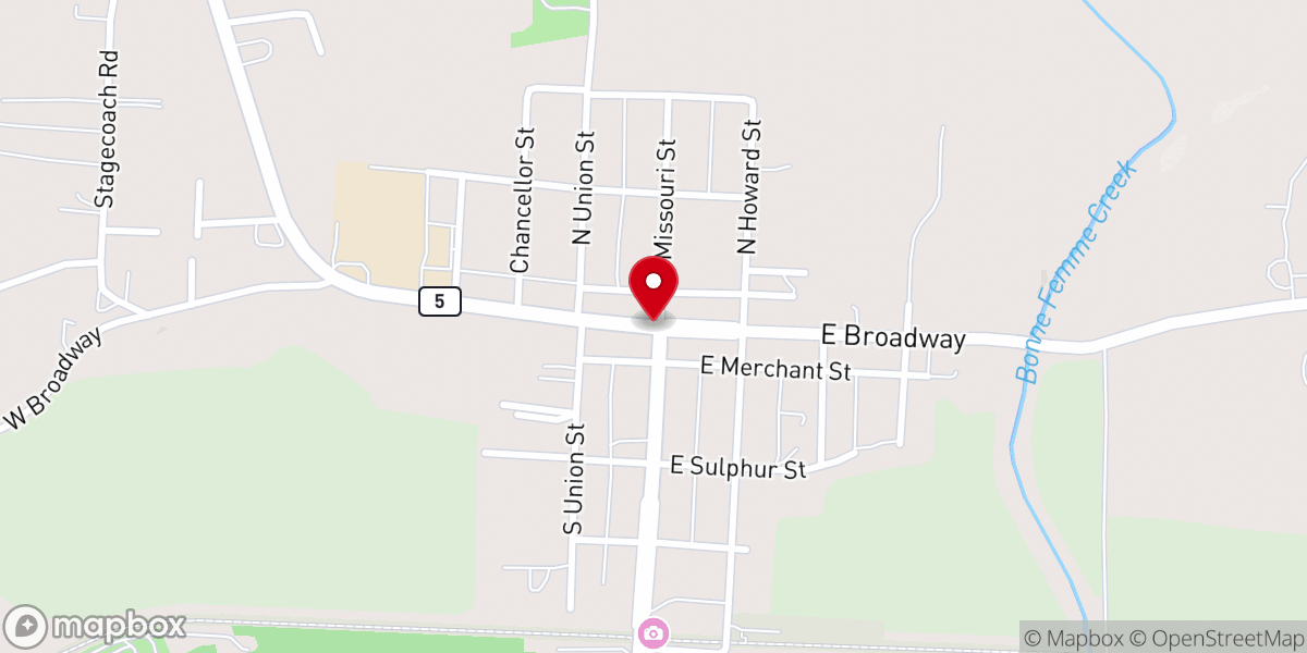 Map showing location of New Franklin
